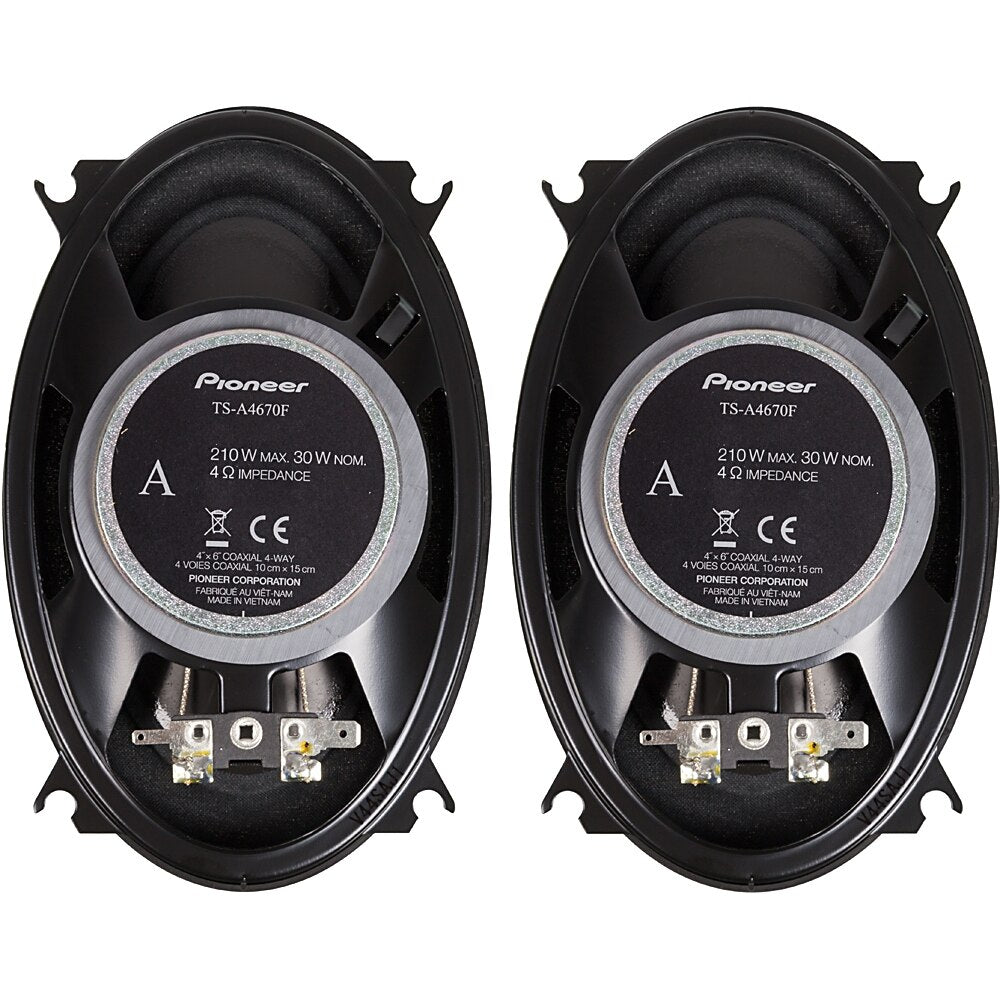 2 Pioneer TS-A4670F 4 x 6" 4-Way 210 Watts Coaxial Car Speaker