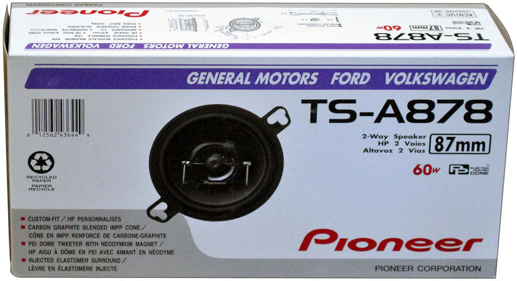 Pioneer TS-A878 3.5" 2-Way A-Series Coaxial Car Speakers