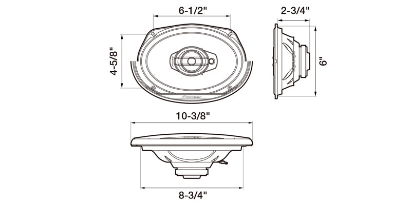 Pioneer TS-G6930F 800W Peak (90W RMS) 6x9" G-Series 3-Way Coaxial Car Speakers