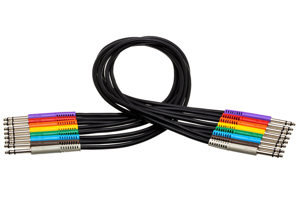 Hosa TTS-845 Balanced TT Patch Cable 8-pack 1.5 foot