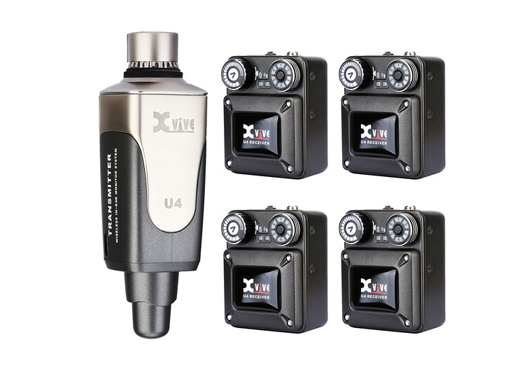 Xvive Audio U4R4 2.4 GHz Wireless In-Ear Monitor System with Four Receivers