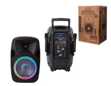 Charger l&#39;image dans la galerie, USPROBAT12 12&quot; Wireless Portable PA Speaker System 3000W Powered Bluetooth Indoor &amp; Outdoor DJ Stereo Loudspeaker with USB SD MP3 AUX Input, Flashing Party Light &amp; FM Radio