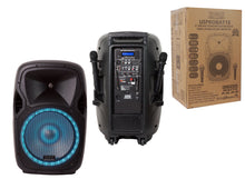 Load image into Gallery viewer, Absolute USA USPROBAT15 15&quot; Wireless Portable PA Speaker System 3500W High Powered Bluetooth Indoor and Outdoor DJ PA Sound Stereo Loudspeaker USB SD MP3 AUX Input Flashing Party Light &amp; FM Radio