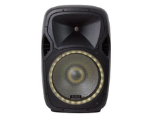 Load image into Gallery viewer, Absolute USA USPROBAT15 15&quot; Portable Bluetooth PA Speaker System 3500W Rechargeable Outdoor Bluetooth Speaker Portable PA System w/ 2 Wireless Microphone, MP3 USB SD Card Reader, FM Radio, Rolling Wheels, Remote