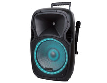 Load image into Gallery viewer, USPROBAT15 15&quot; Speaker PA System Wireless Mic Bluetooth Rechargeable + Stand