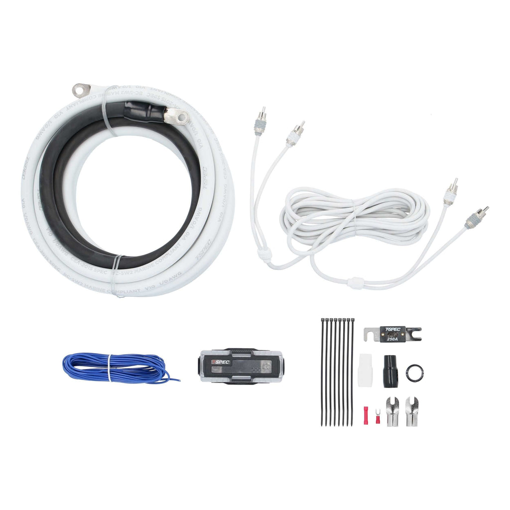 T-SPEC V10-AK1 v10 1/0 AWG Amp Kit - 5200 W with RCA Cable