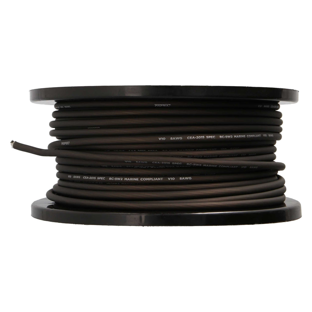 T-SPEC V10GW-8250 8 AWG 250ft Matte Black OFC Power Wire - v10 Series