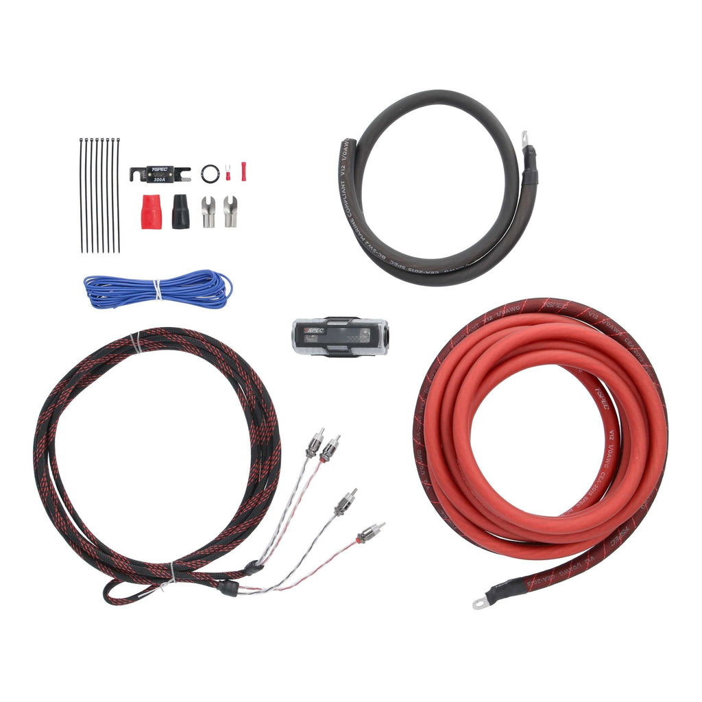 T-SPEC V12-AK1 V12 1/0 AWG Amp Kit - 6000 W with RCA Cable