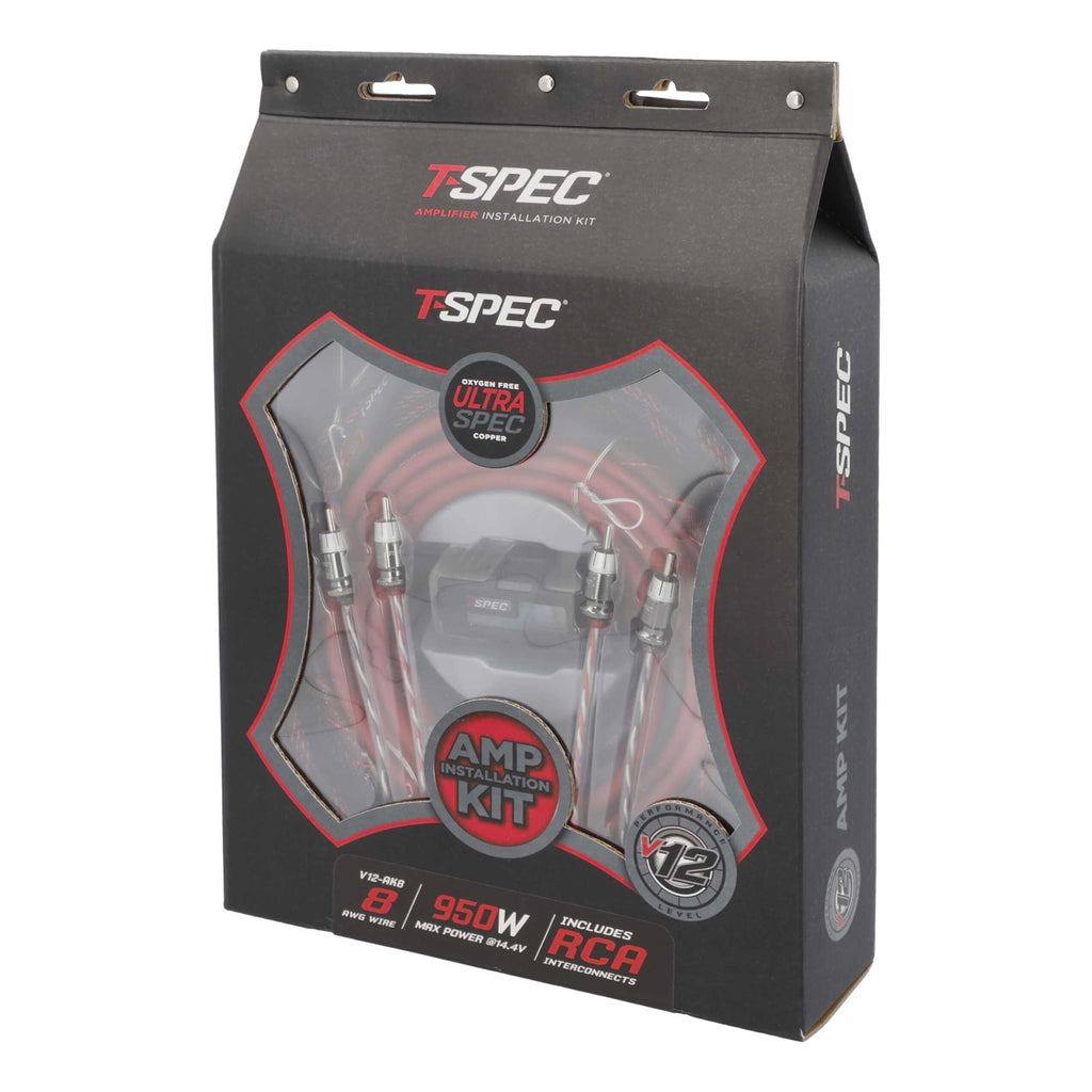 T-SPEC V12-AK8 v12 8 AWG Amp Kit - 950 W with RCA Cable