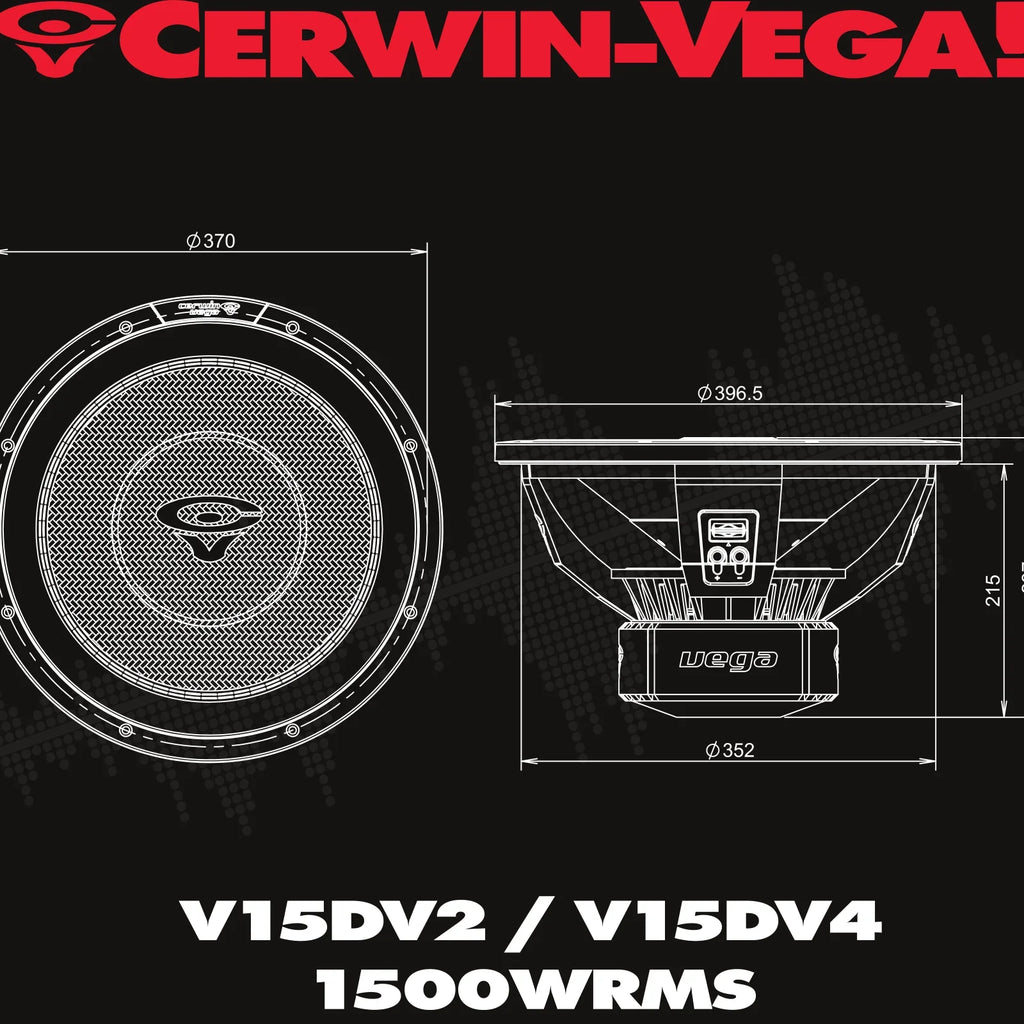 Cerwin Vega V154DV2 1500W 15" Vega Series Dual 4-ohm Subwoofer