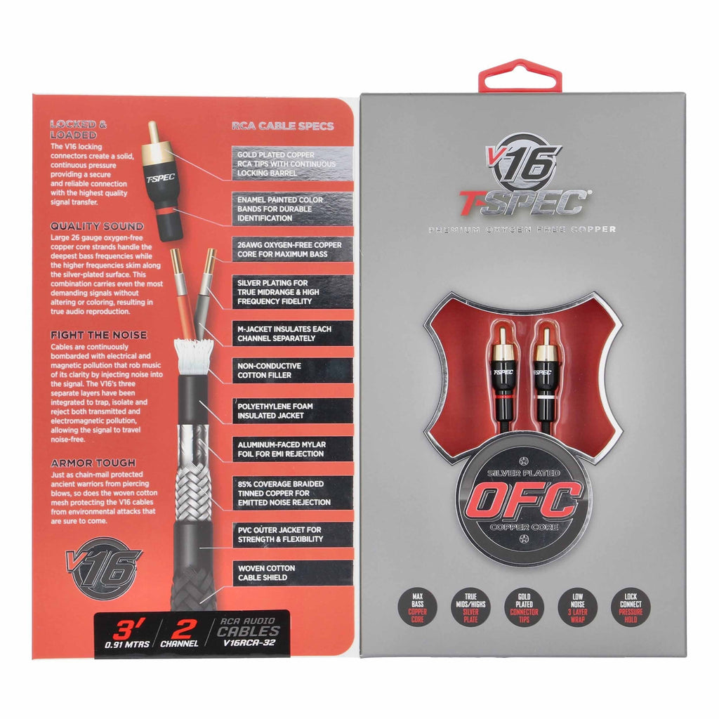 T-SPEC V16RCA-32 V16 Series RCA Audio Cables - 3 Feet