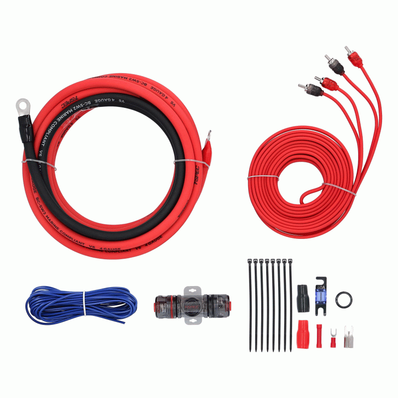 V6-RAK4 4 Gauge Car Audio Amplifier Wiring Installation Wire Install Kit