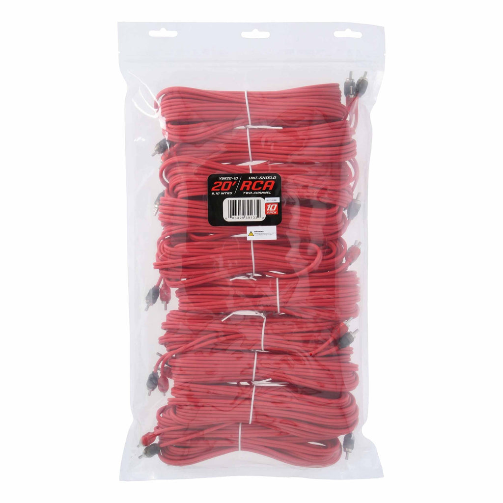 T-SPEC V6R20-10 RCA v6 Series 2-Channel Audio Cable - 20 FT - 10 Pack