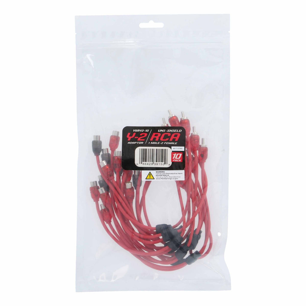 T-SPEC V6RY2-10 RCA v6 Series 2-Channel Audio Y Cable - 1M-2F - 10 Pack