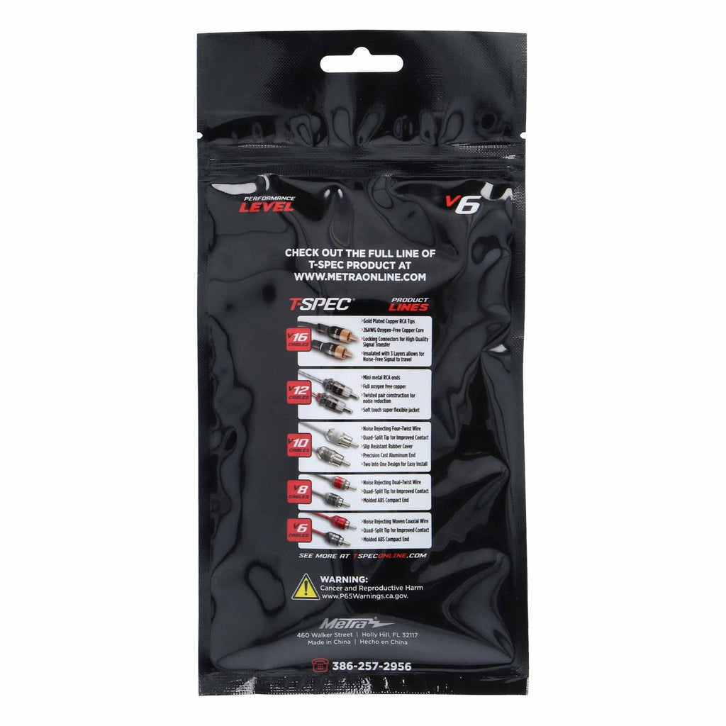 T-SPEC V6RY2 RCA v6 Series 2-Channel Audio Cable - 1M-2F