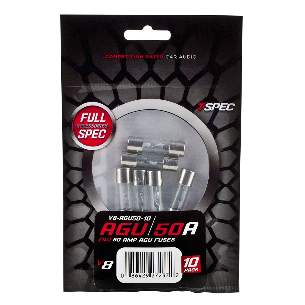 T-SPEC V8-AGU50-10 AGU Fuses V8 Series Nickel Plated-10 Pack