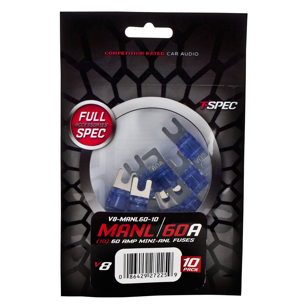 T-SPEC V8-MANL60-10 Mini ANL Fuses V8 Series Nickel Plated-10 Pack