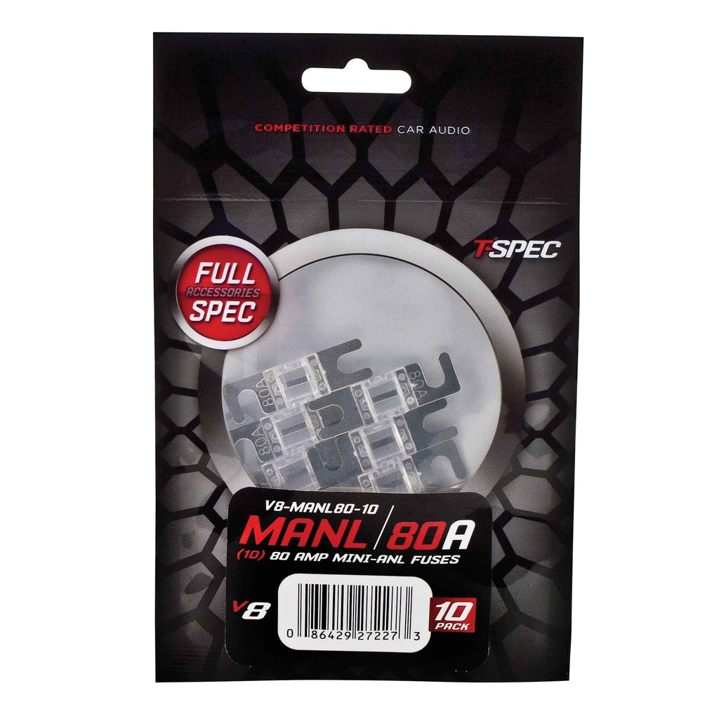 T-SPEC V8-MANL80-10 Mini ANL Fuses V8 Series Nickel Plated-10 Pack