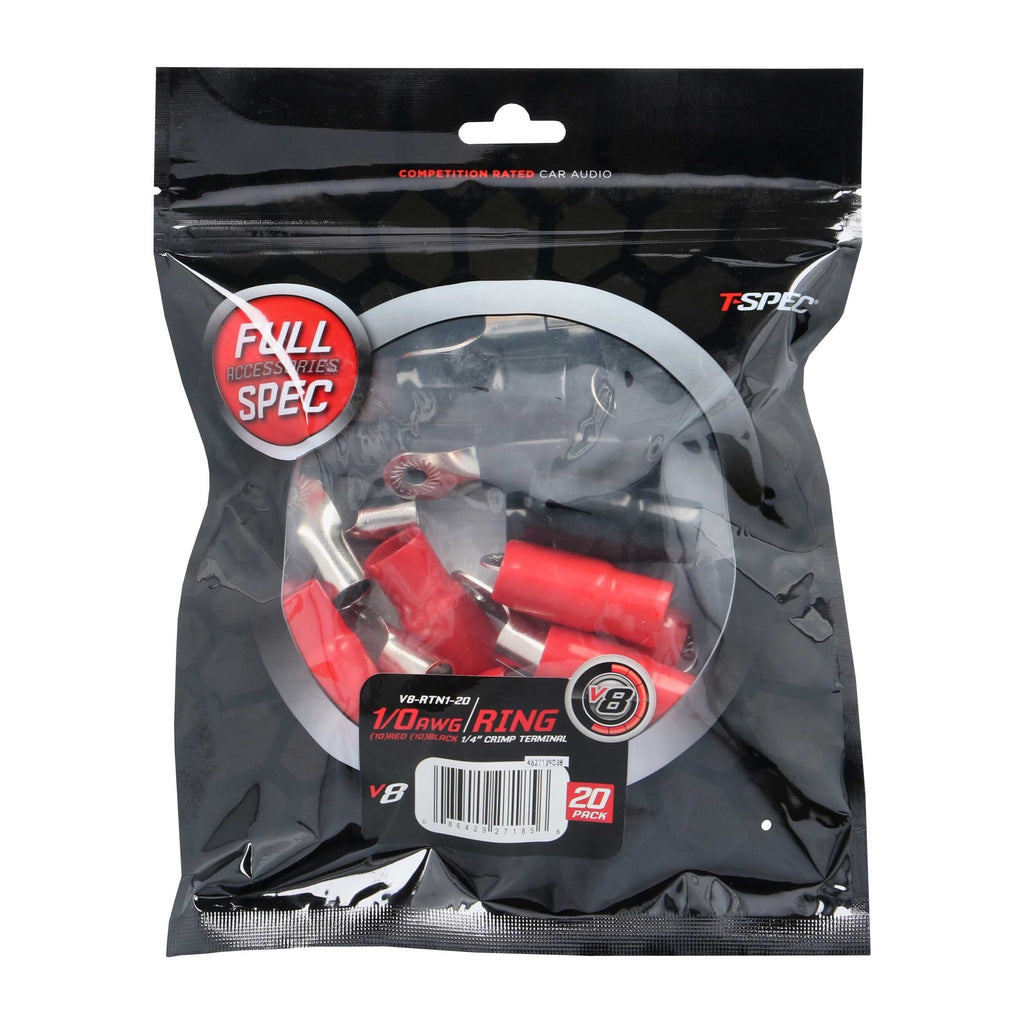 T-SPEC V8-RTN1-20 1/0 AWG 1/4IN Ring Terminal 20pk - v8 Series
