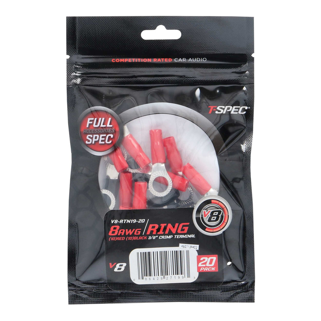 T-SPEC V8-RTN19-20 8 AWG 3/8IN Ring Terminal 20pk - v8 SERIES