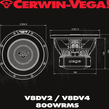 Load image into Gallery viewer, Cerwin Vega V8DV2 2025 Edition Subwoofer - 8" 2Ω DVC Subwoofer