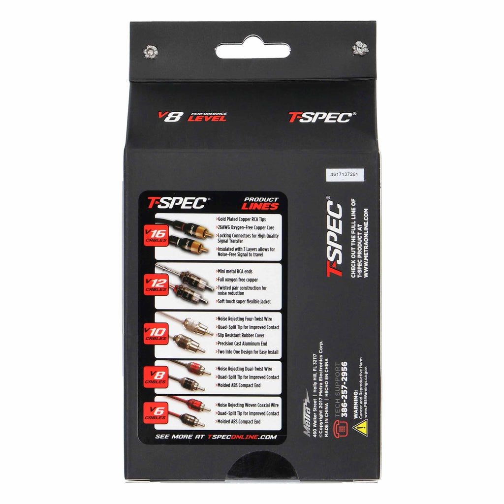T-SPEC V8RY1 RCA v8 Series 2-Channel Audio Cable - 1F-2M