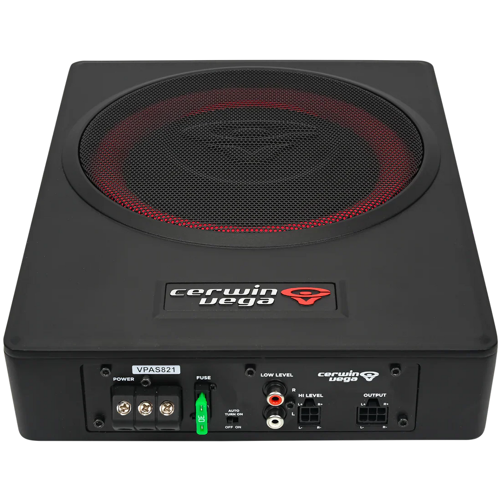 Cerwin Vega VPAS841 8" UNDER-SEAT BASS SOLUTION WITH VEGA BASS + 4 CHANNEL OUTPUT FOR ADDTIONAL SPEAKERS