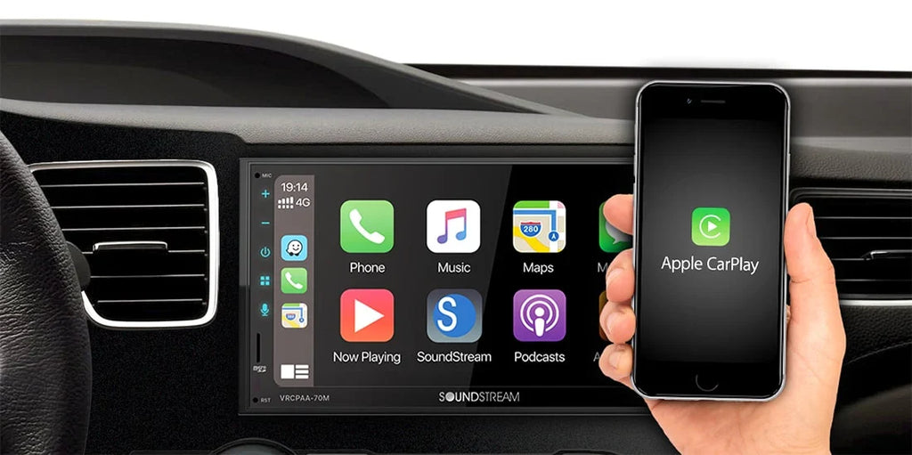 Soundstream VRCPAA-106M 10″ Mechless Headunit w/ Apple CarPlay & Android Auto