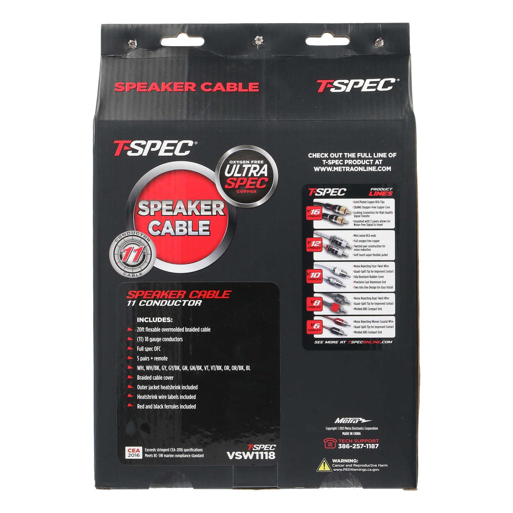 T-SPEC VSW1118 Speaker Cable 18 Gauge 11 Conductor