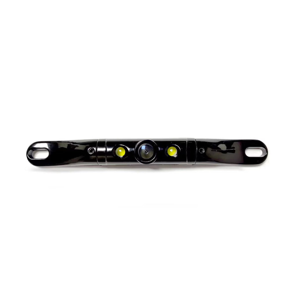 Boyo VTL422TJS Short Length Bar-Type License Plate Backup Camera with LED Lights and Trajectory Parking Lines (Black)