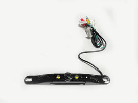 Boyo VTL422TJS Short Length Bar-Type License Plate Backup Camera with LED Lights and Trajectory Parking Lines (Black)
