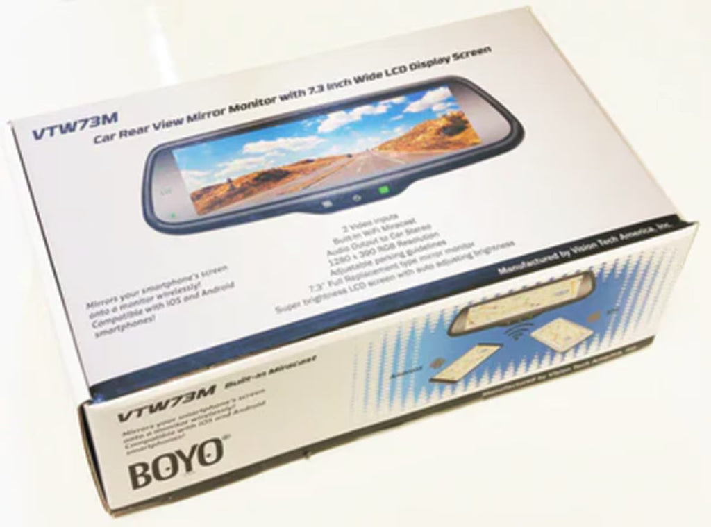 Boyo VTW73M 7.3” OE Style Replacement Mirror Monitor With Built-In Wi-Fi Miracast