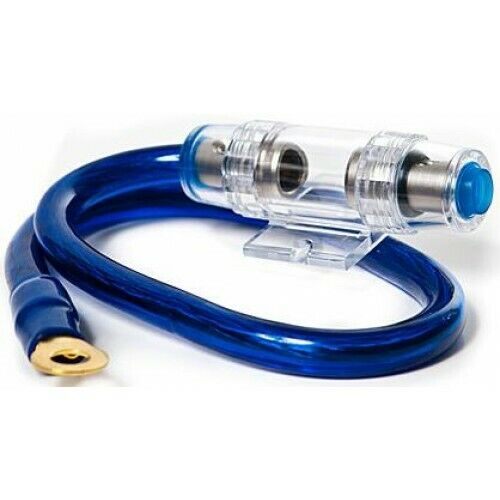 XP Audio XAGUFHPK4BL 4-8 Gauge Blue Power Cable AGU Inline Fuse Holder 60A Fuse