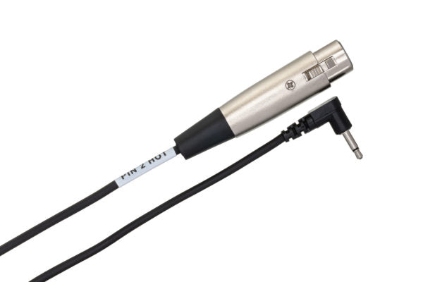 Hosa XVM-305F XLR Female to Right Angle 3.5mm TS Male Cable 5 foot