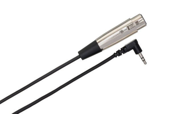 Hosa XVS-101F Stereo XLR Female to Right Angle 3.5mm TRS Male Cable - 1 foot