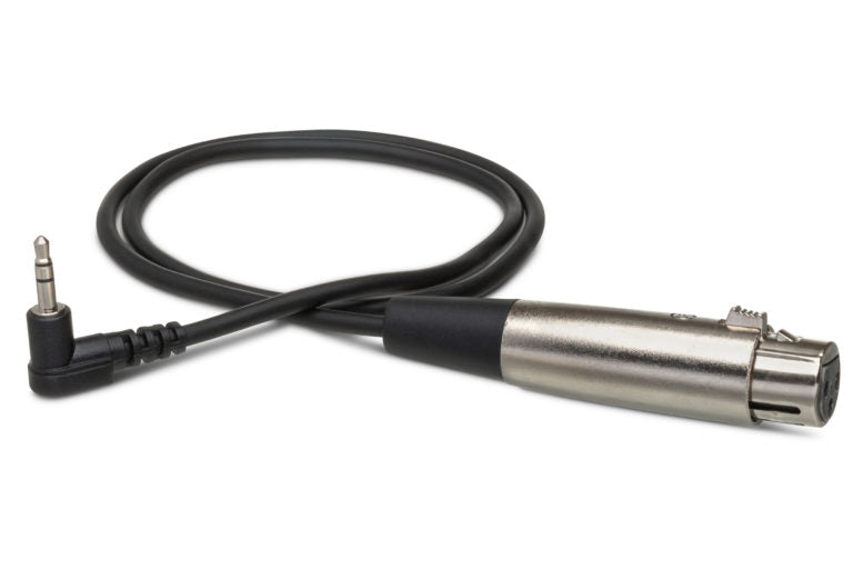 Hosa XVS-101F Stereo XLR Female to Right Angle 3.5mm TRS Male Cable - 1 foot