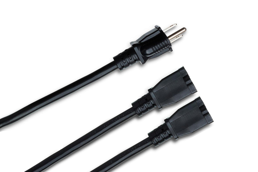 Hosa YAC-406 14-gauge NEMA 5-15P to Dual NEMA 5-15R Power Y Cable