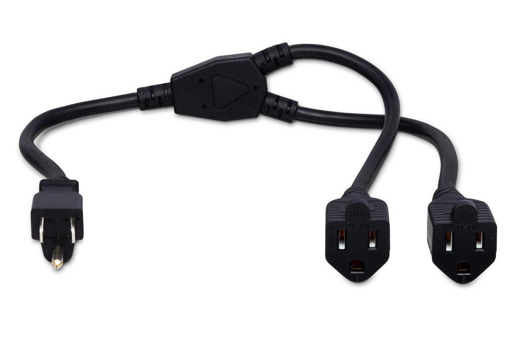 Hosa YAC-406 14-gauge NEMA 5-15P to Dual NEMA 5-15R Power Y Cable