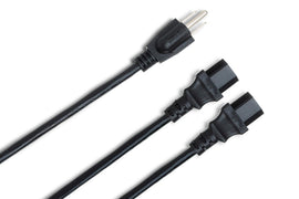 Hosa YIE-406 NEMA 5-15P to Dual IEC C13 Power Y Cable - 1.5 foot