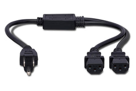Hosa YIE-406 NEMA 5-15P to Dual IEC C13 Power Y Cable - 1.5 foot
