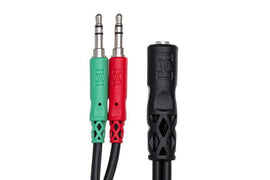 Hosa YMM-107 3.5mm TRRSF to Dual 3.5mm TRS Headset/Mic Breakout Cable
