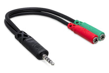 Charger l'image dans la galerie, Hosa YMM-108 Headset/Mic Breakout Cable, 3.5 mm TRRS to Dual 3.5 mm TRSF