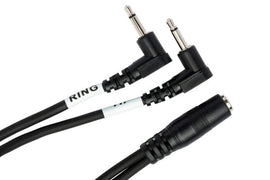 Hosa YMM-492 3.5mm TRS Female to Dual 3.5mm TS Male Air Travel Headphone Adaptor