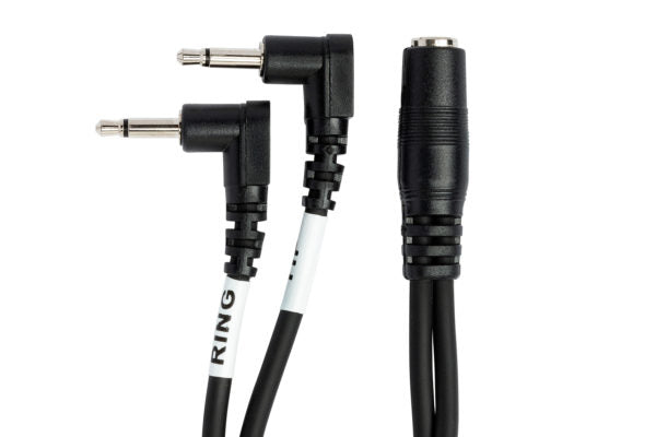 Hosa YMM-492 3.5mm TRS Female to Dual 3.5mm TS Male Air Travel Headphone Adaptor