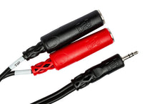 Charger l'image dans la galerie, Hosa YMP-137 Stereo Breakout Cable - 3.5mm TRS Male to Left and Right 1/4 inch TS Female