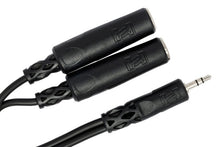 Load image into Gallery viewer, Hosa YMP-233 Y Cable - 3.5mm TRS Male to Dual 1/4 inch TRS Female