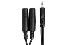 Load image into Gallery viewer, Hosa YMP-233 Y Cable - 3.5mm TRS Male to Dual 1/4 inch TRS Female