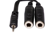 Load image into Gallery viewer, Hosa YMP-233 Y Cable - 3.5mm TRS Male to Dual 1/4 inch TRS Female