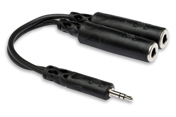 Hosa YMP-233 Y Cable - 3.5mm TRS Male to Dual 1/4 inch TRS Female