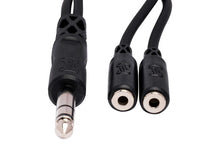 Charger l'image dans la galerie, Hosa YMP-234 Y Cable - 1/4 inch TRS Male to Dual 3.5mm TRS Female